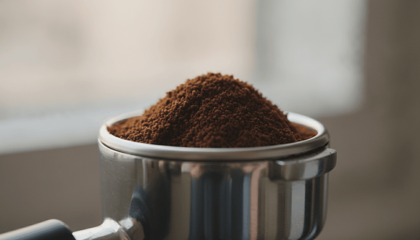 Frisch gemahlener Espresso im Siebträger