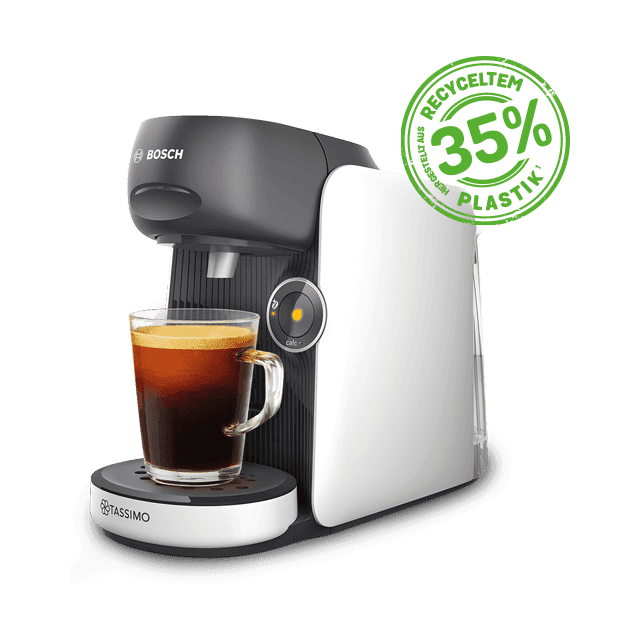 TASSIMO Kapselmaschine FINESSE friendly TAS164E, intensiverer Kaffee auf Kopfdruck, aus Recyclingmaterial, mehr Intensität per Knopfdruck, schwarz