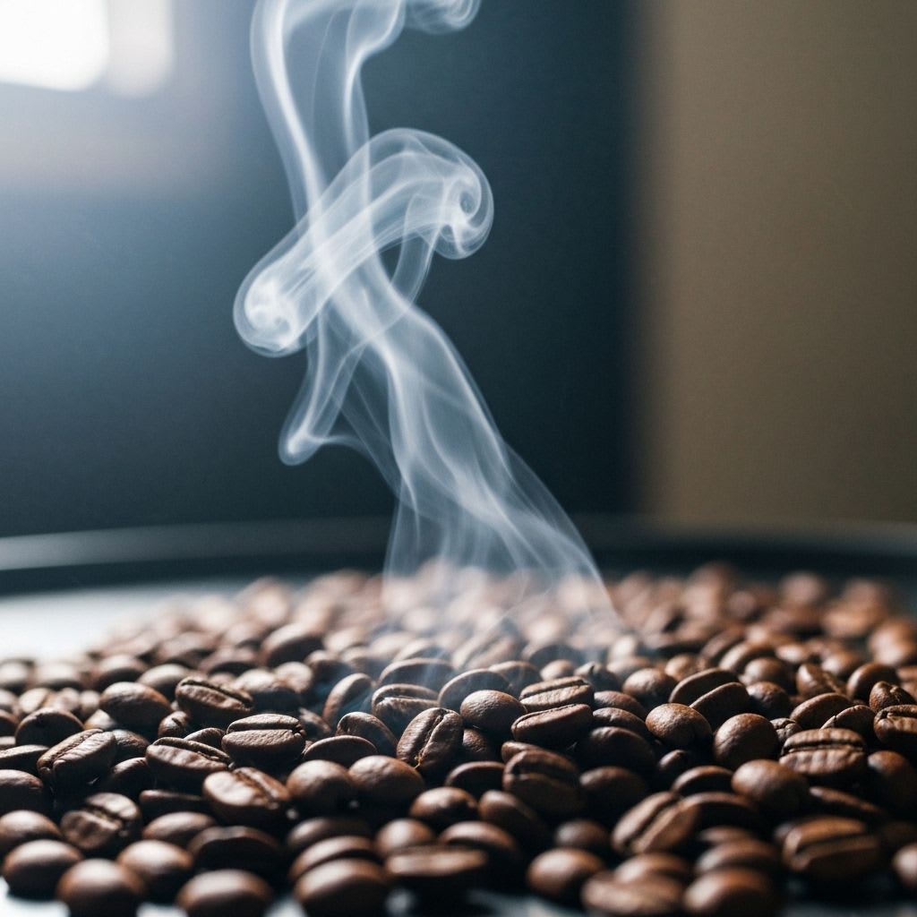 Frisch gerösteter Kaffee im Kühltablett, bereit zum Entgasen, ein wichtiger Schritt zur hochwertigen Tasse in kleinen Röstereien.