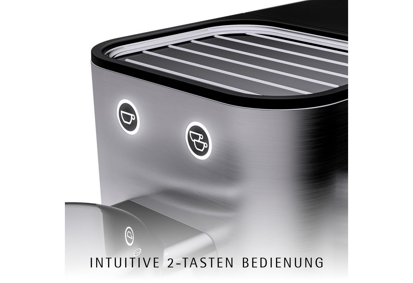 WMF Espressomaschine LONO, kompakt, elegant, 15 bar, 1350 Watt, Milchschaumdüse, Cromargan silberfarben