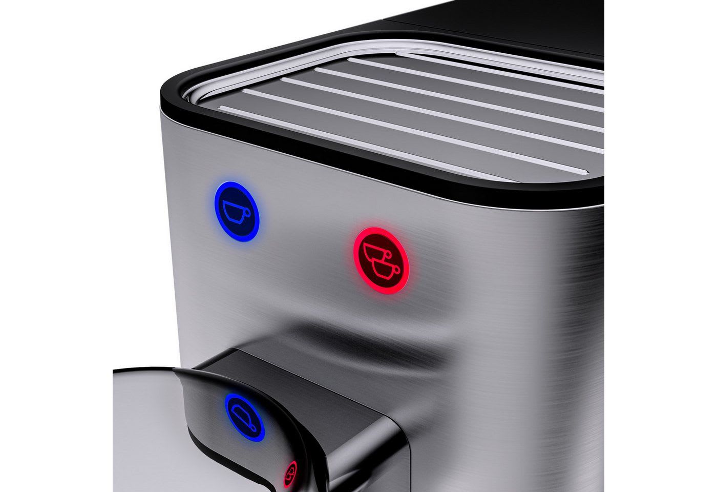 WMF Espressomaschine LONO, kompakt, elegant, 15 bar, 1350 Watt, Milchschaumdüse, Cromargan silberfarben