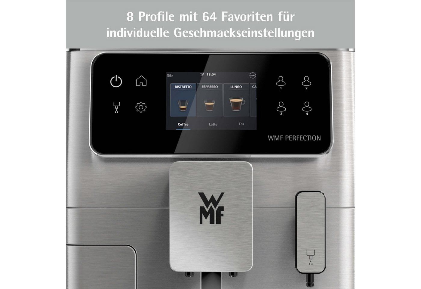 WMF Kaffeevollautomat, 21 Rezepte, 8 Profile, Doppel-Thermoblock, Click & Clean schwarz