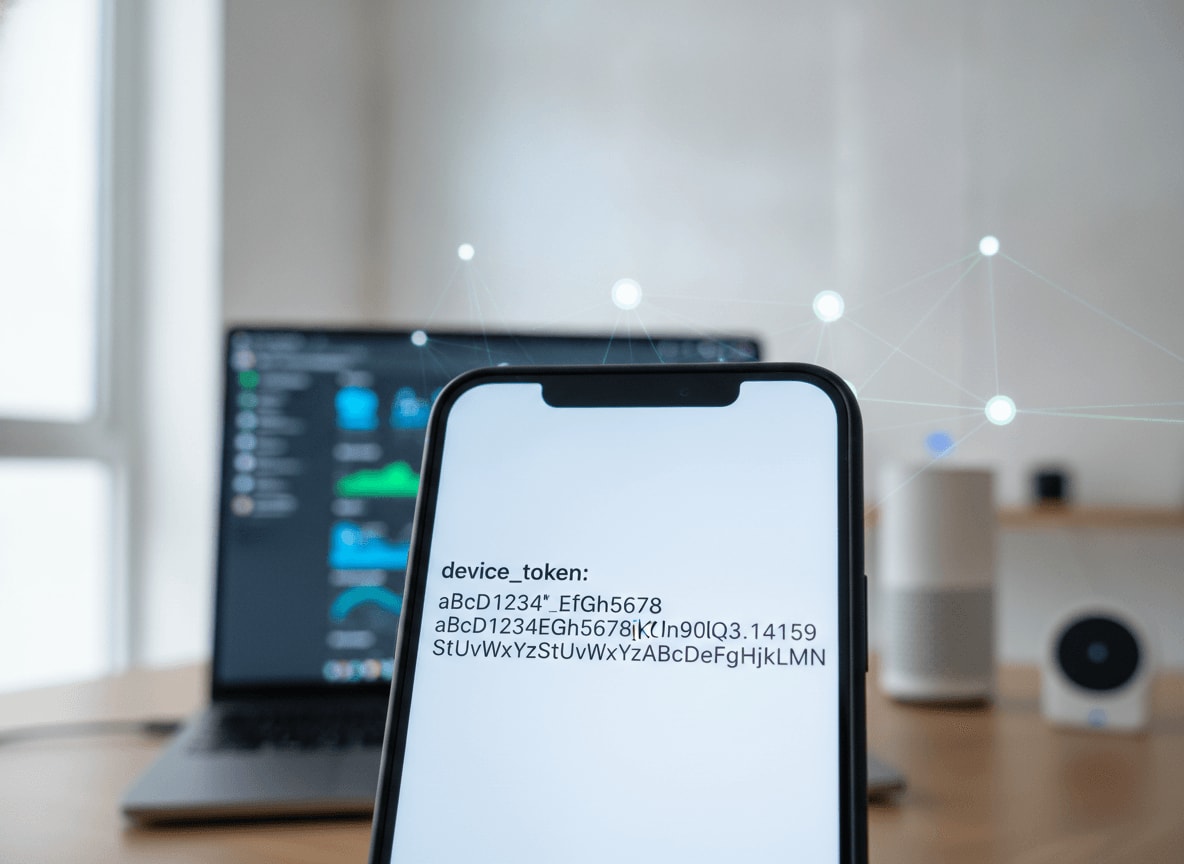 Nahaufnahme eines Smartphone-Bildschirms, der den Token für die Einbindung eines Dreame Geräts in Home Assistant anzeigt.