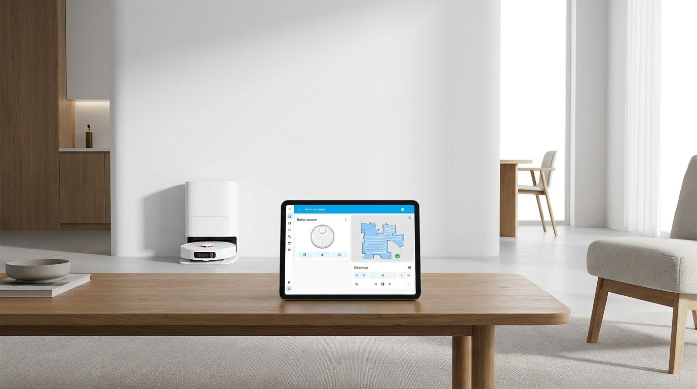 Einen Dreame Saugroboter in Home Assistant einbinden und über ein Tablet mit detailliertem Dashboard und Raumkarte steuern.