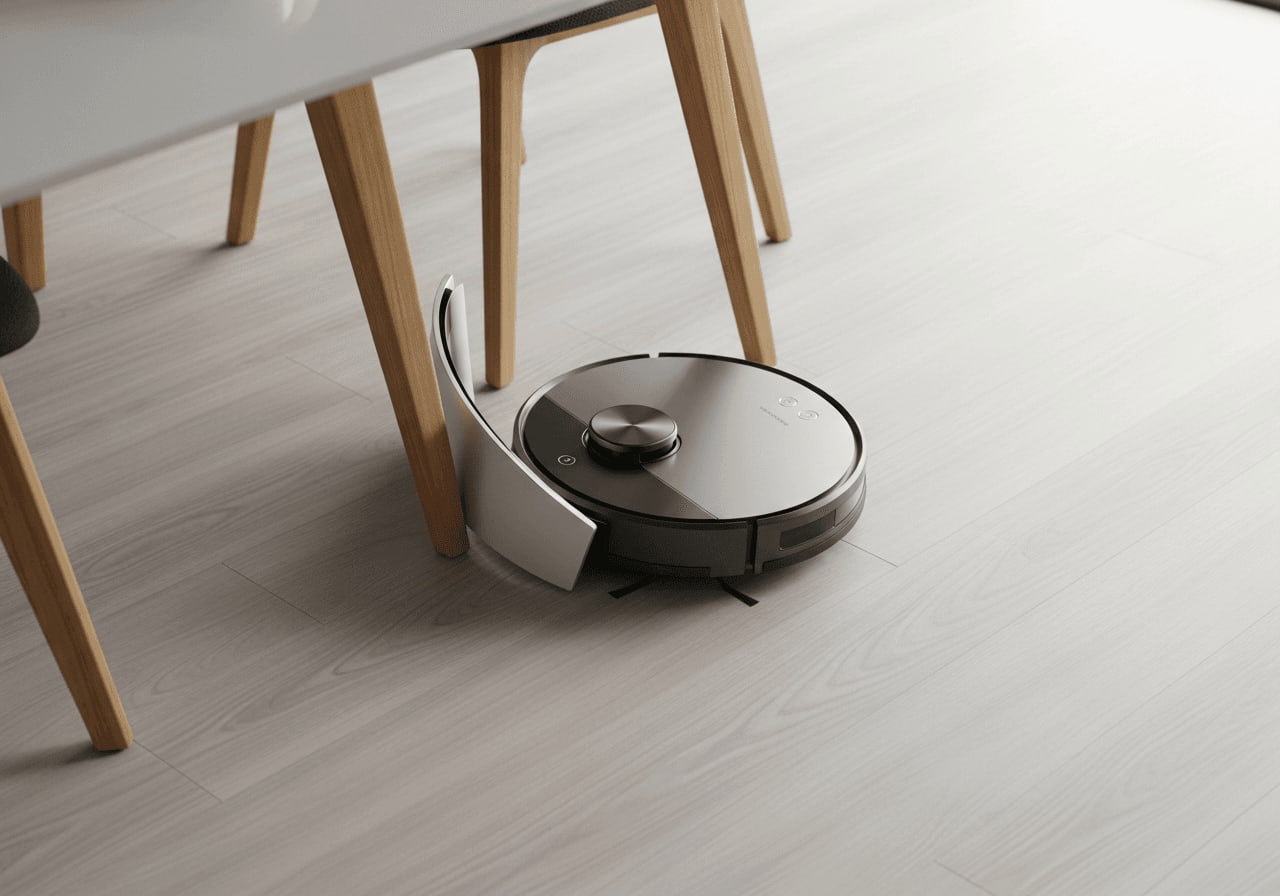 Zuverlässige Bodenreinigung durch den Saugroboter dank lokaler Smart Home Automation