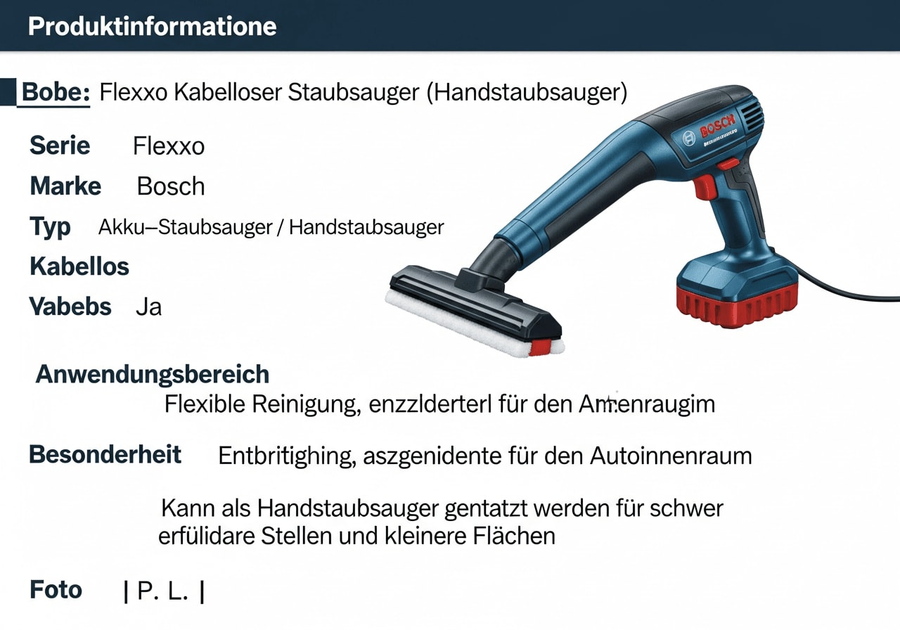 Ein Bosch Akku-Staubsauger kabellos der Flexxo Serie als Handstaubsauger zur flexiblen Reinigung des Autoinnenraums. | Foto: P. L.