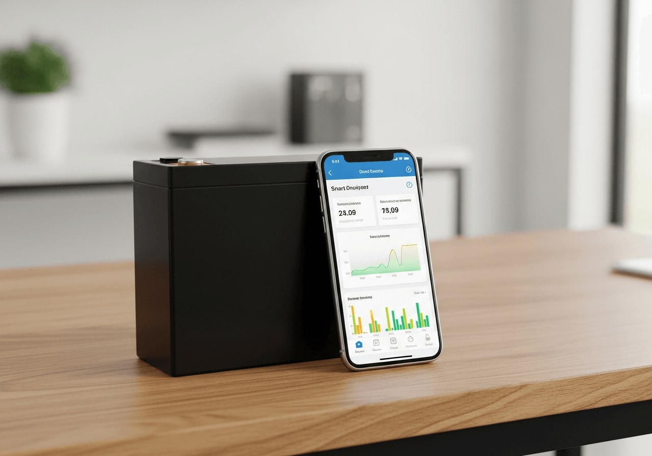 Langlebiger LiFePO4-Akku für das DIY-Victron-System im Gartenhaus mit Smartphone-App zur Überwachung des Systems.