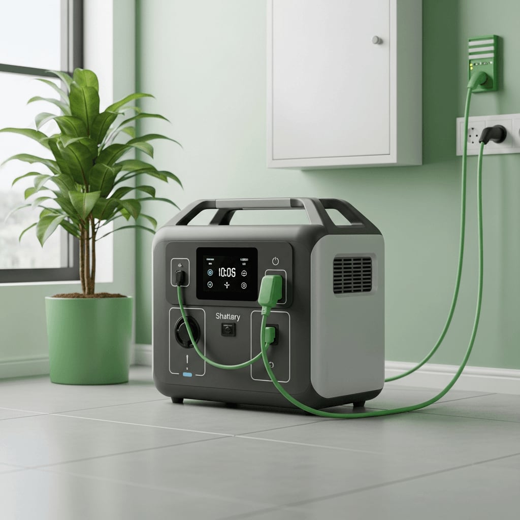 LiFePO4-Speicher für dynamische Stromtarife lädt nachts günstigen Strom im modernen Hauswirtschaftsraum.