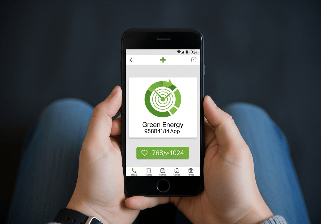Smartphone-Display zeigt Energie-App mit dem aktuellen Solarertrag des Balkonkraftwerks für die Infrarotheizung.