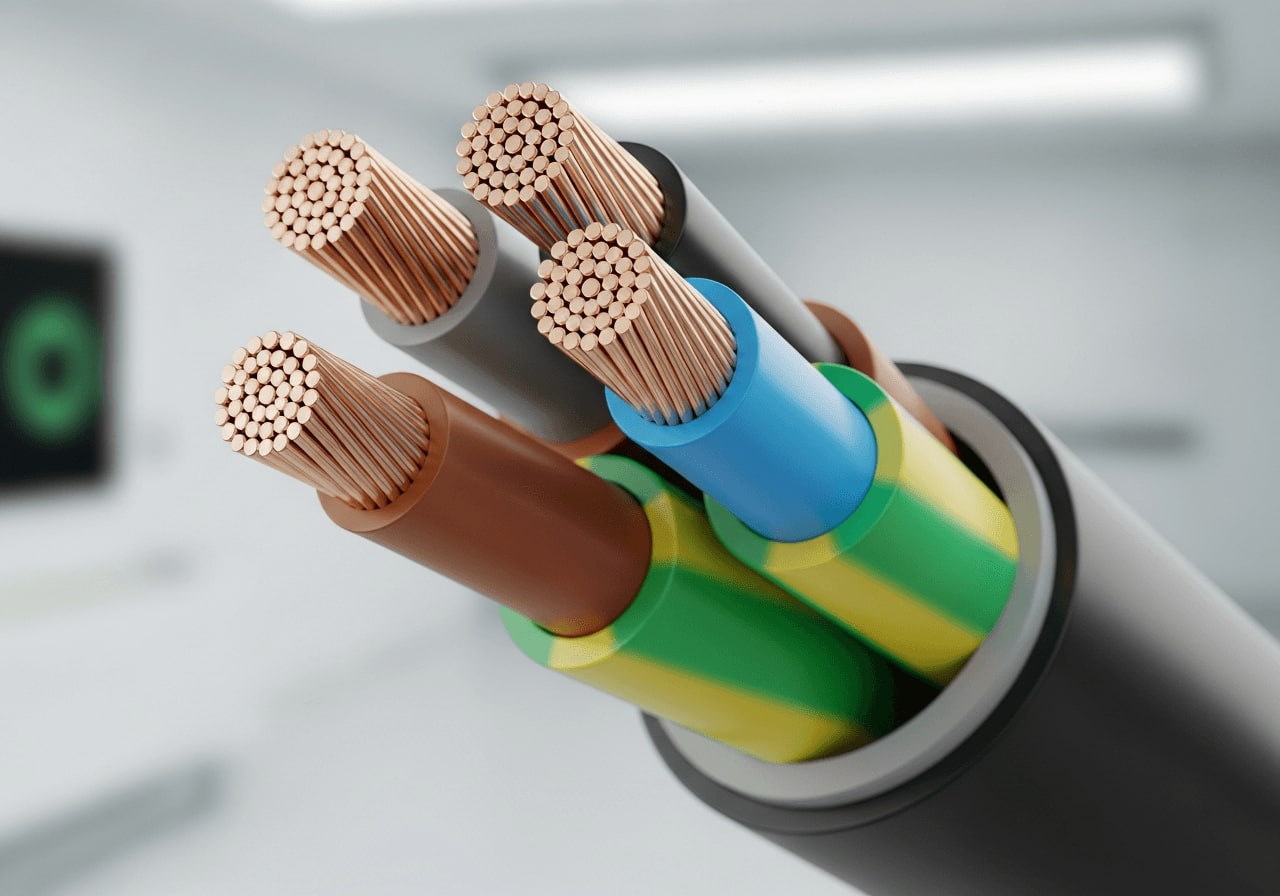 Dreiadriges AC-Kabel mit großem Querschnitt für Solaranlagen schützt vor Spannungsabfall und Wechselrichter-Ausfällen.