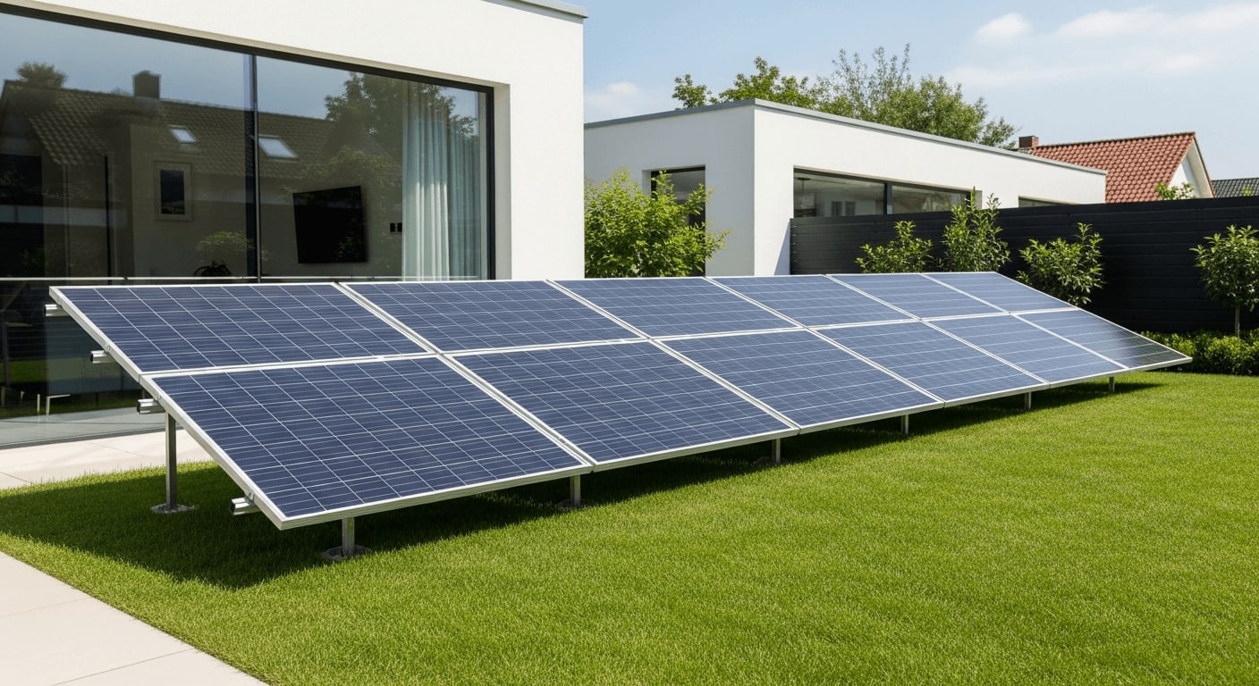 Automatisches Solar-Tracking für zu Hause im Garten mit zweiachsigem Nachführsystem für optimale Sonnenausrichtung.