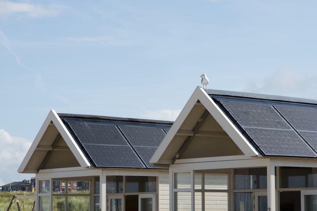 Zwei Häuser mit Solarmodulen auf den Dächern. | Foto: Mischa Frank