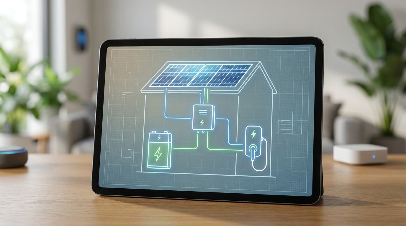 Detaillierter Schaltplan als Übersicht für den korrekten Anschluss und die Installation einer PV-Anlage mit Wallbox.