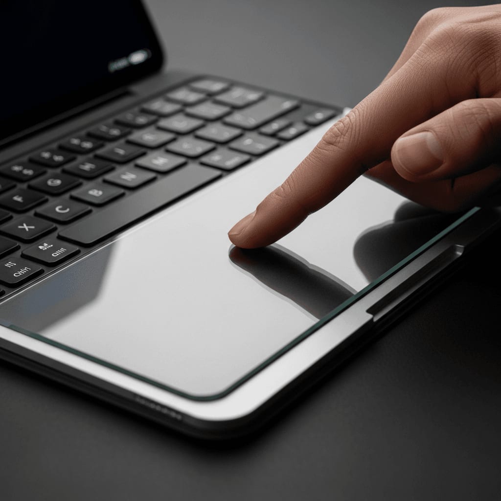 Finger führen eine Multi-Touch-Geste auf dem Trackpad des Magic Keyboards für das iPad Pro aus