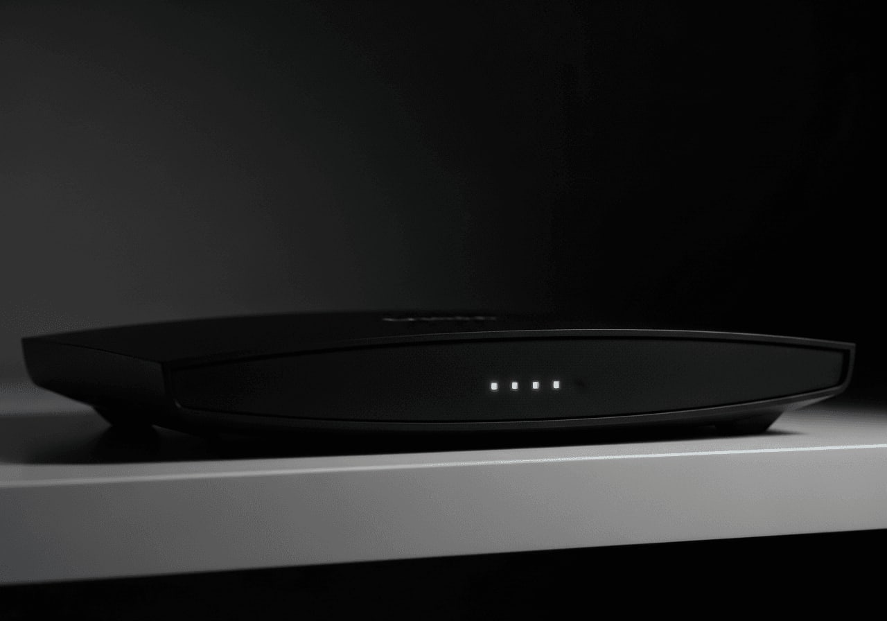 Moderner WLAN-Router mit leuchtenden Netzwerk-Indikatoren als Basis für eine stabile IPv6-Verbindung im Smart Home.