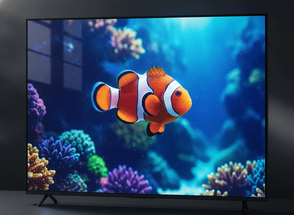 Ein QLED-Bildschirm mit leuchtenden Farben, ein Kernthema der Smart TV Kaufberatung zur Panel-Technologie.