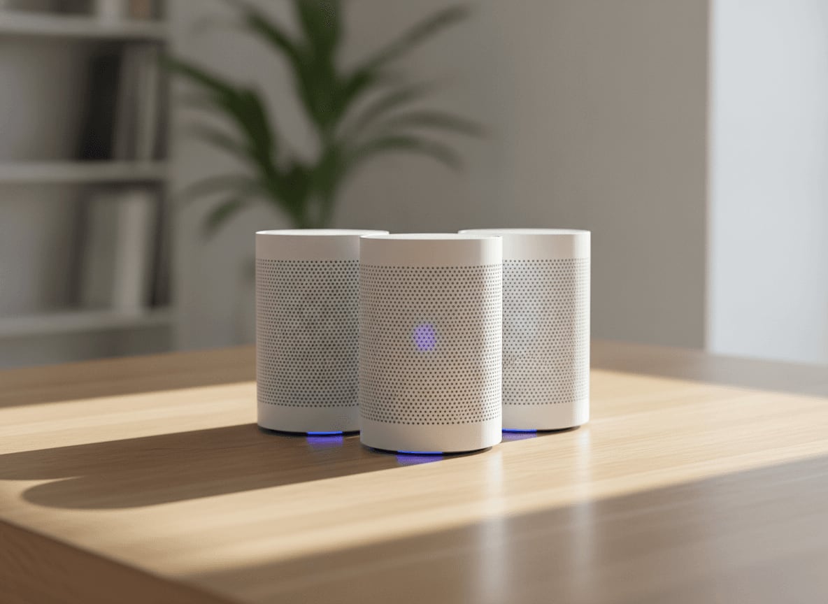 Ein komplettes Mesh-WLAN-System als effektive Lösung, um das Signal durch Betondecken im ganzen Haus zu verstärken.