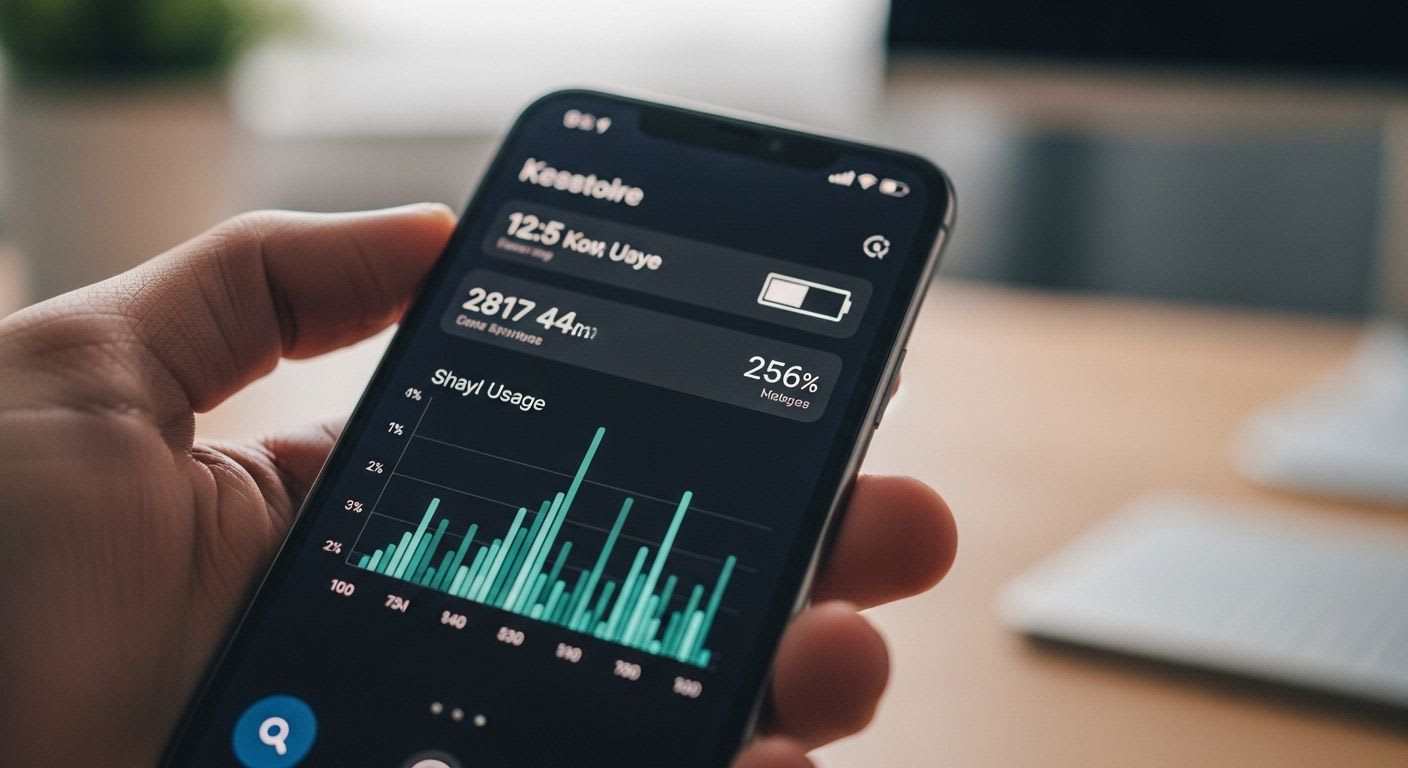 Detaillierte Anleitung zum Xiaomi 11T Pro Akku kalibrieren: Nahaufnahme des Akku-Statistik-Bildschirms auf dem Smartphone.