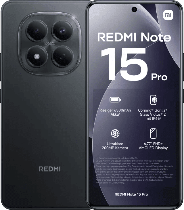 Xiaomi Redmi Note 15 Pro 256GB Schwarz 4G